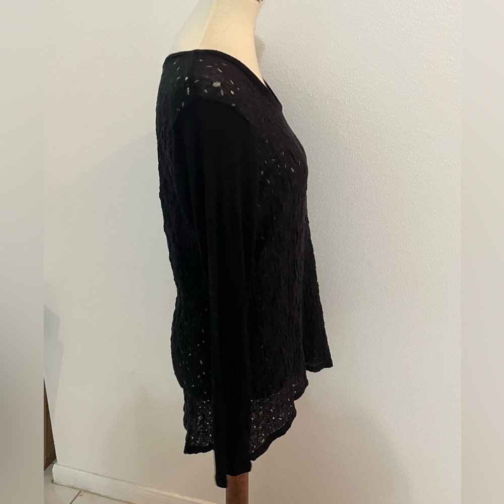 Vera Wang Lace Top Size XL‎ Black - Picture 5 of 9
